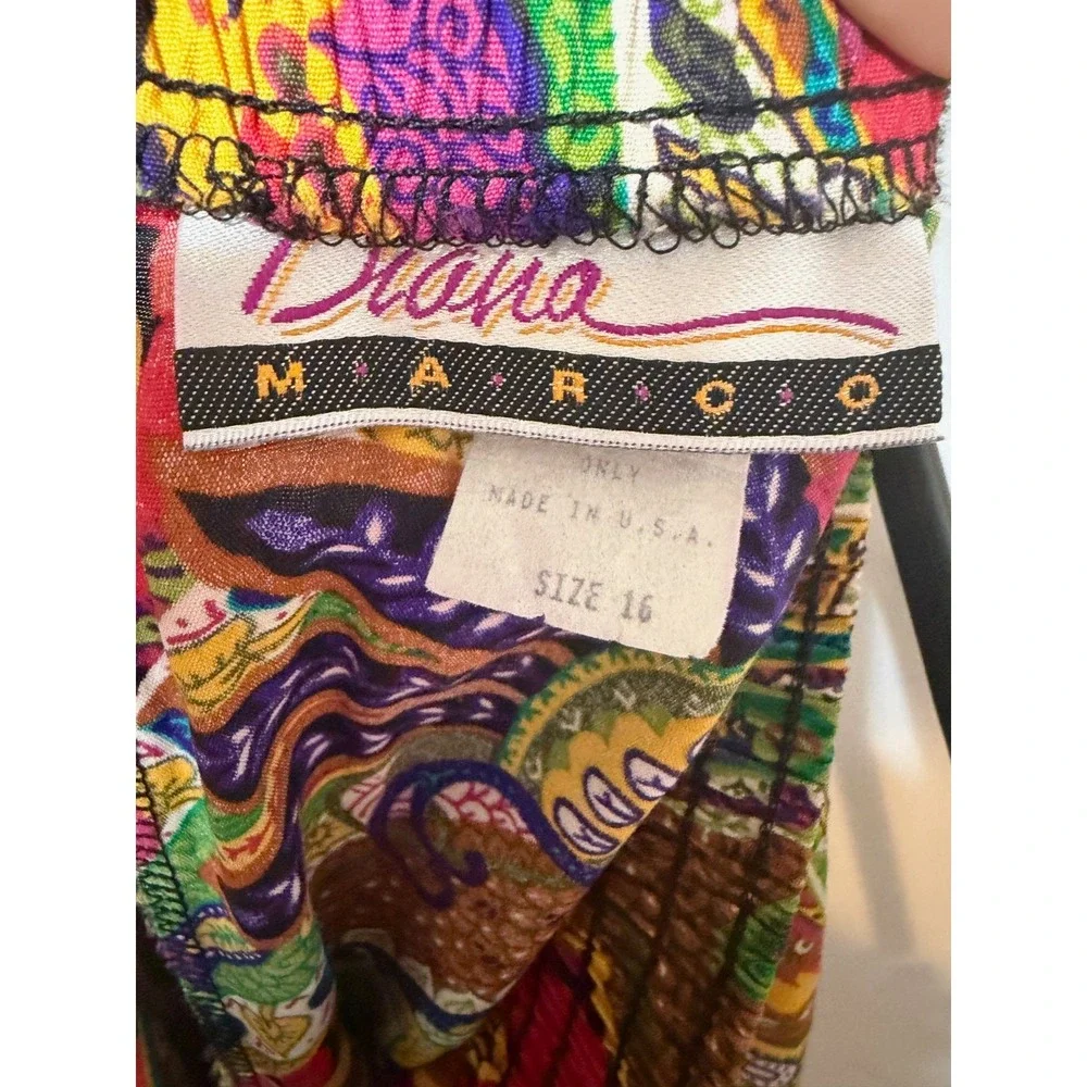 Vintage Diana Marco Boho Paisley Outfit Set Womens Size 16 Dopamine Festival